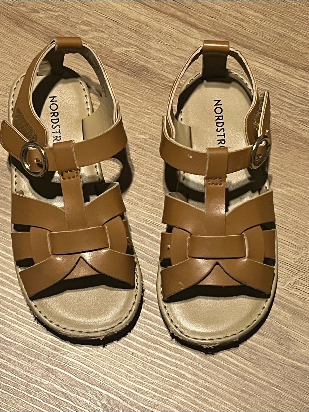 Nordstrom Kids Brown Leather Fisherman Sandals with Buckle